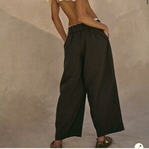 NWT Free People Free-est Demi Cotton-Linen Pants Double Espresso SIZE XL